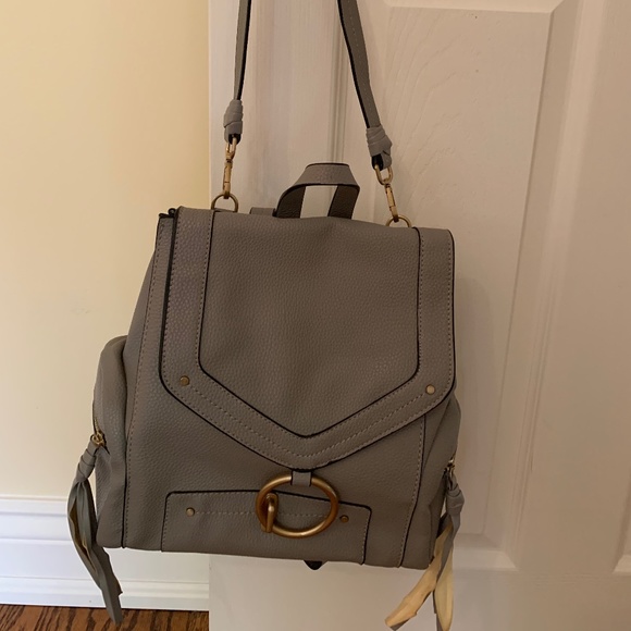 ZARA Italy 🇮🇹 Backpack Gray Fax leather - Picture 2 of 8
